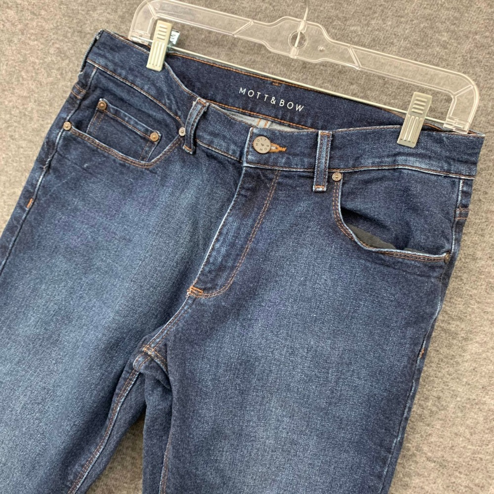 Mott & Bow Slim Benson Mens Jeans 32x29 Denim Dark Wash Straight Leg Stretch